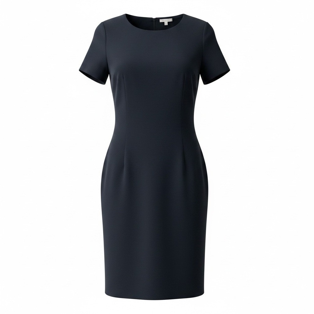 Susan Graver Style Black Short Sleeve Sheath Dress Size S NWT Made in USA - Picture 2 of 6